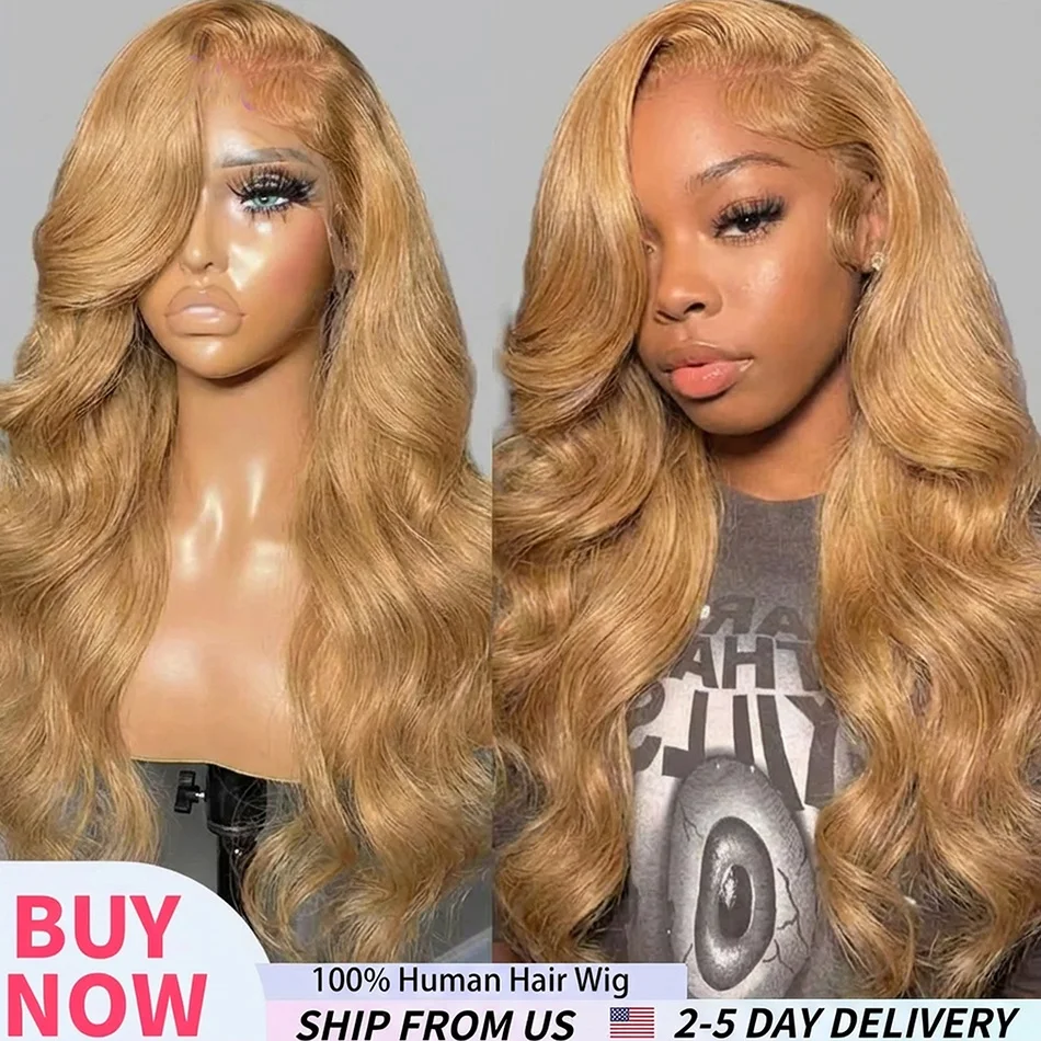 

Парик из натуральных волос Body Wave, 13x6 HD Lace Frontal, медово-русый, 13x4 Lace, 27 оттенков # Цветные парики из натуральных волос для женщин