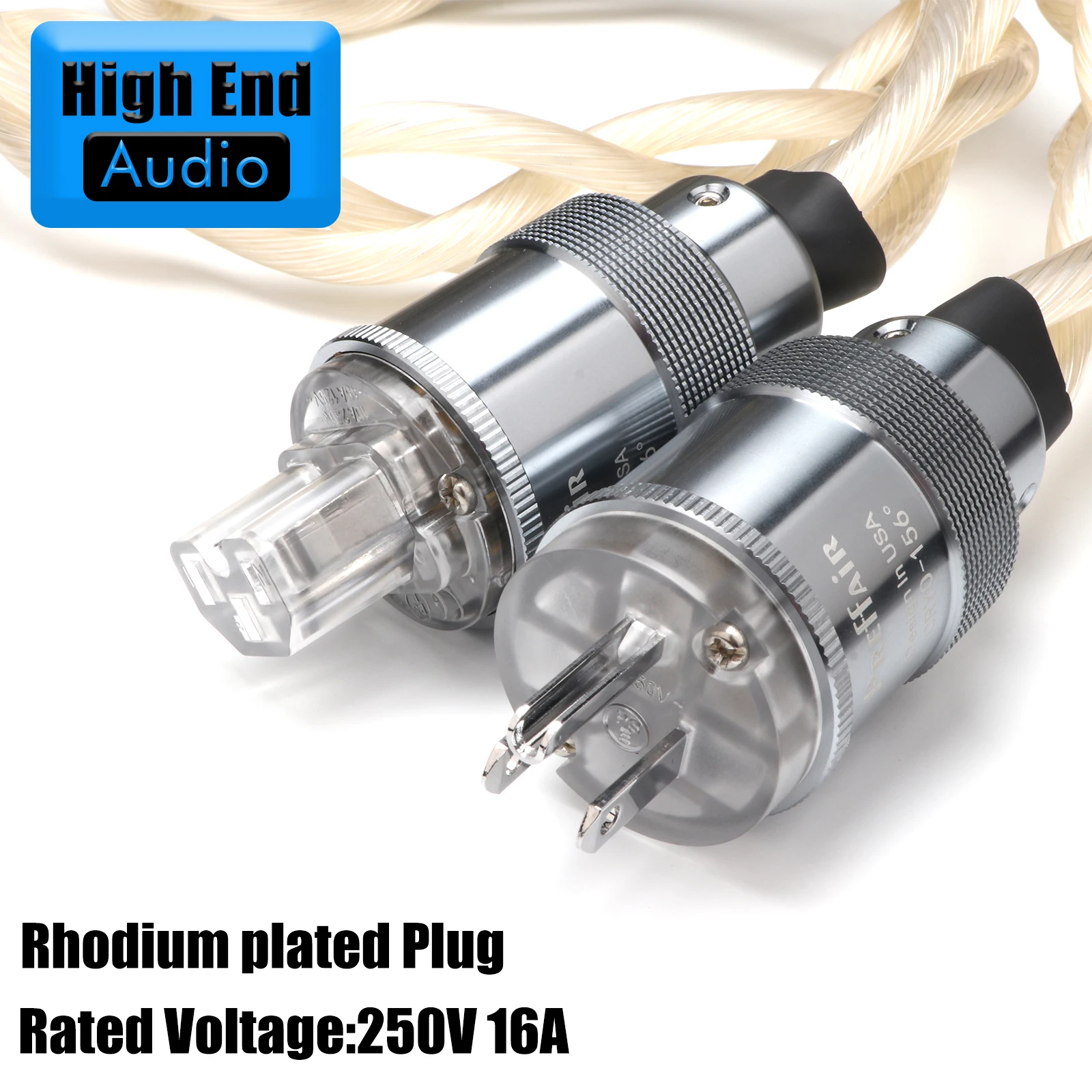 Preffair 6N OCC single crystal US & EU AC Audiophile audio amplifier DAC filter HIFI silver Power cable rhodium plating plug