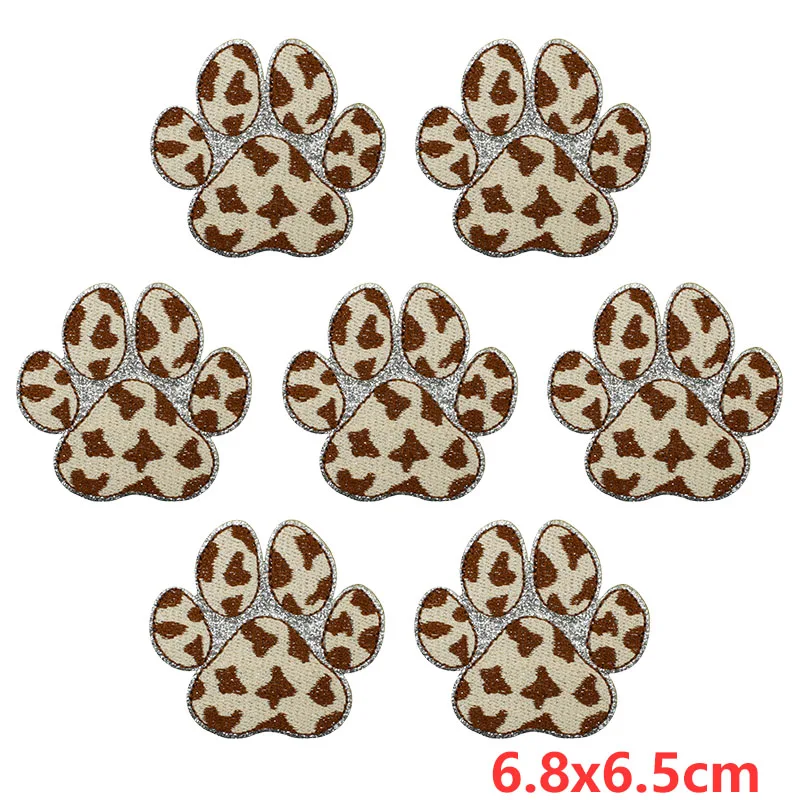 

10 шт./лот, нашивка с вышивкой и леопардовым принтом, железные нашивки для одежды, термоклеевые нашивки на одежде, значки