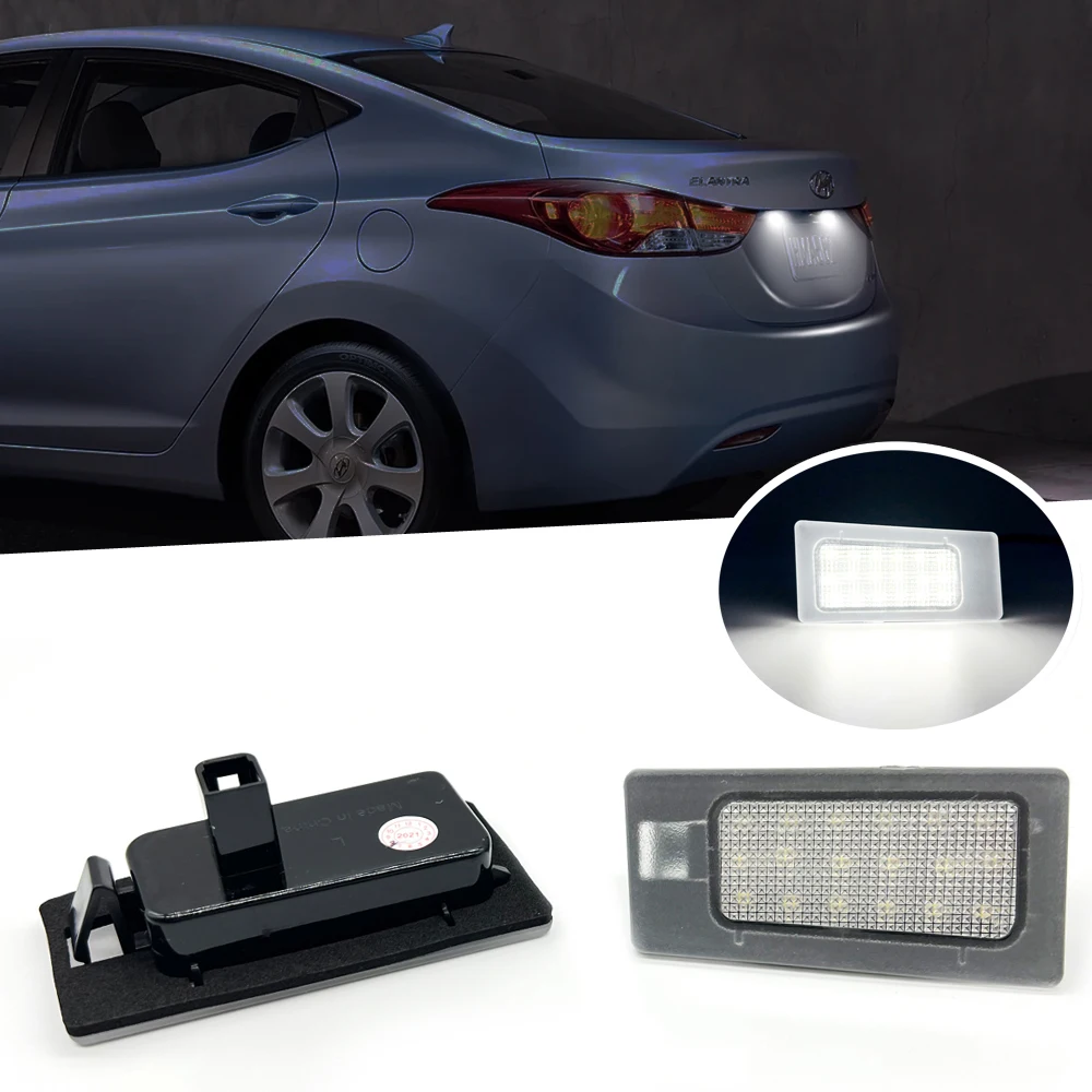 2Pcs Error Free White LED License Plate Light Number Plate Lamp For Hyundai Elantra Accent Solaris i30 For Kia Ceed Cerato Forte