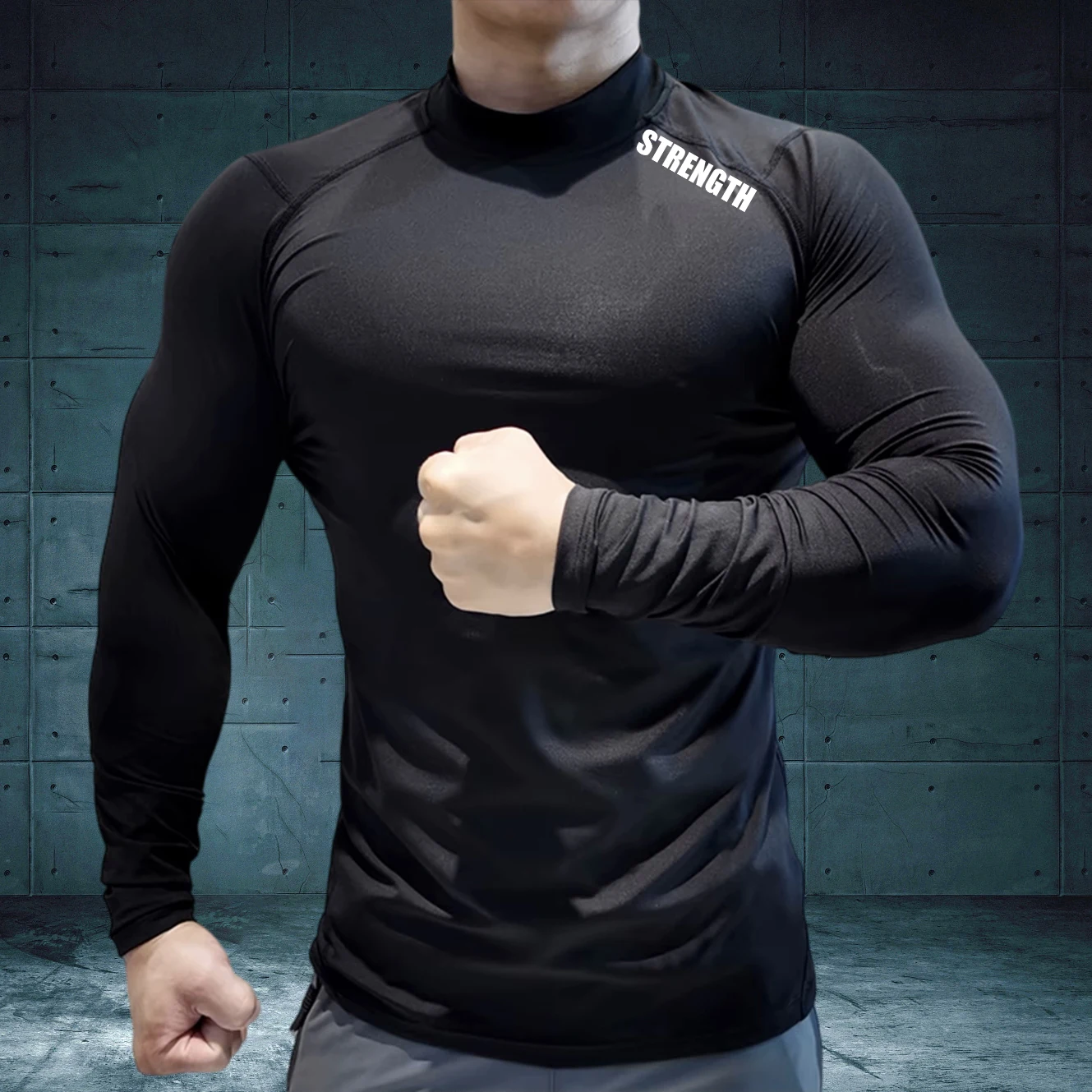 

Men's Athletic Compression Tops Gym Quick Dry Long Sleeve T-Shirts Running Workouts Undershirt