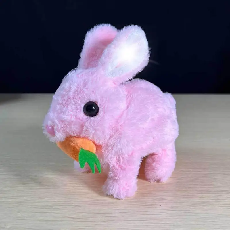 リアルなバニーおもちゃソフト人形ぬいぐるみ動物ぬいぐるみインタラクティブゲームウサギかわいい人形ジャンプ & 揺れる耳電子ペット