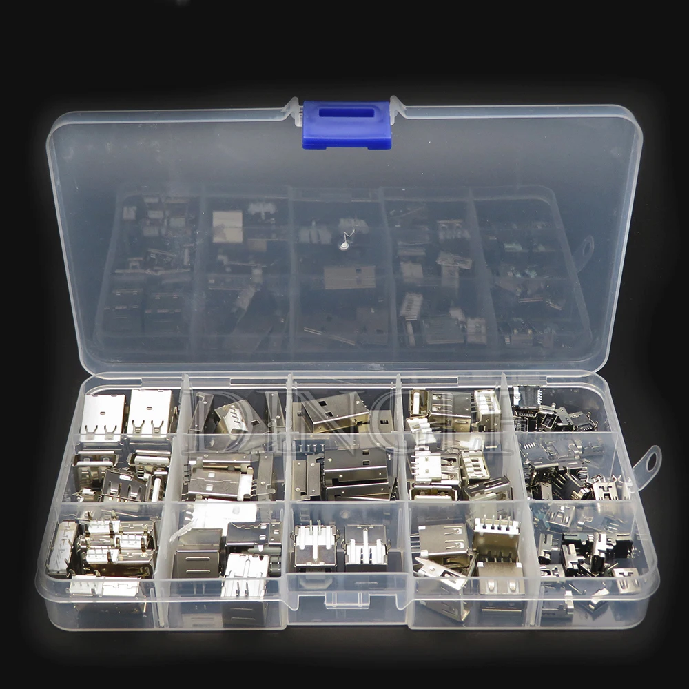 

14Values 82PCS USB Type A Standard Port Female Solder Jacks Connector PCB Socket USB-A USB-B type