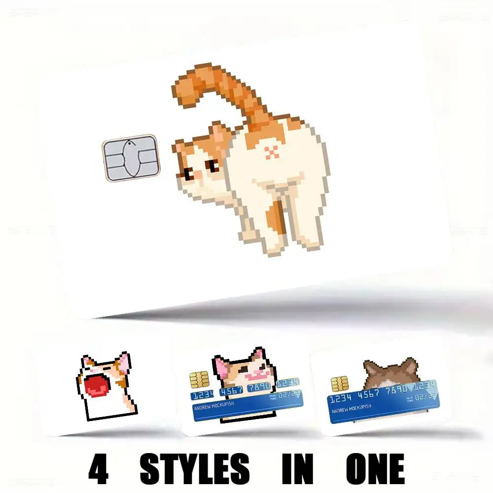 Pixel Kitteh-h High Definition Matte PVC Film Tape | For Credit Card, Debit Card Stickers & Gift Decoration