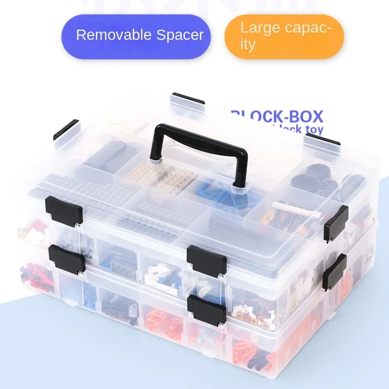 Children\'s Toy Building Block Storage Box Parts Classification Organizer Jigsaw Puzzle Partition Plastic Sorting Box