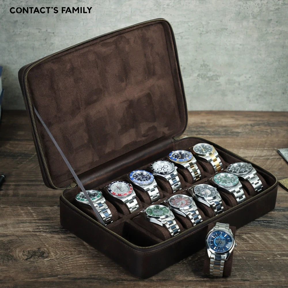 Vintage Jewelry Watches Women - CONTACTS FAMILY 8/10/12 Fächer Vintage Leder