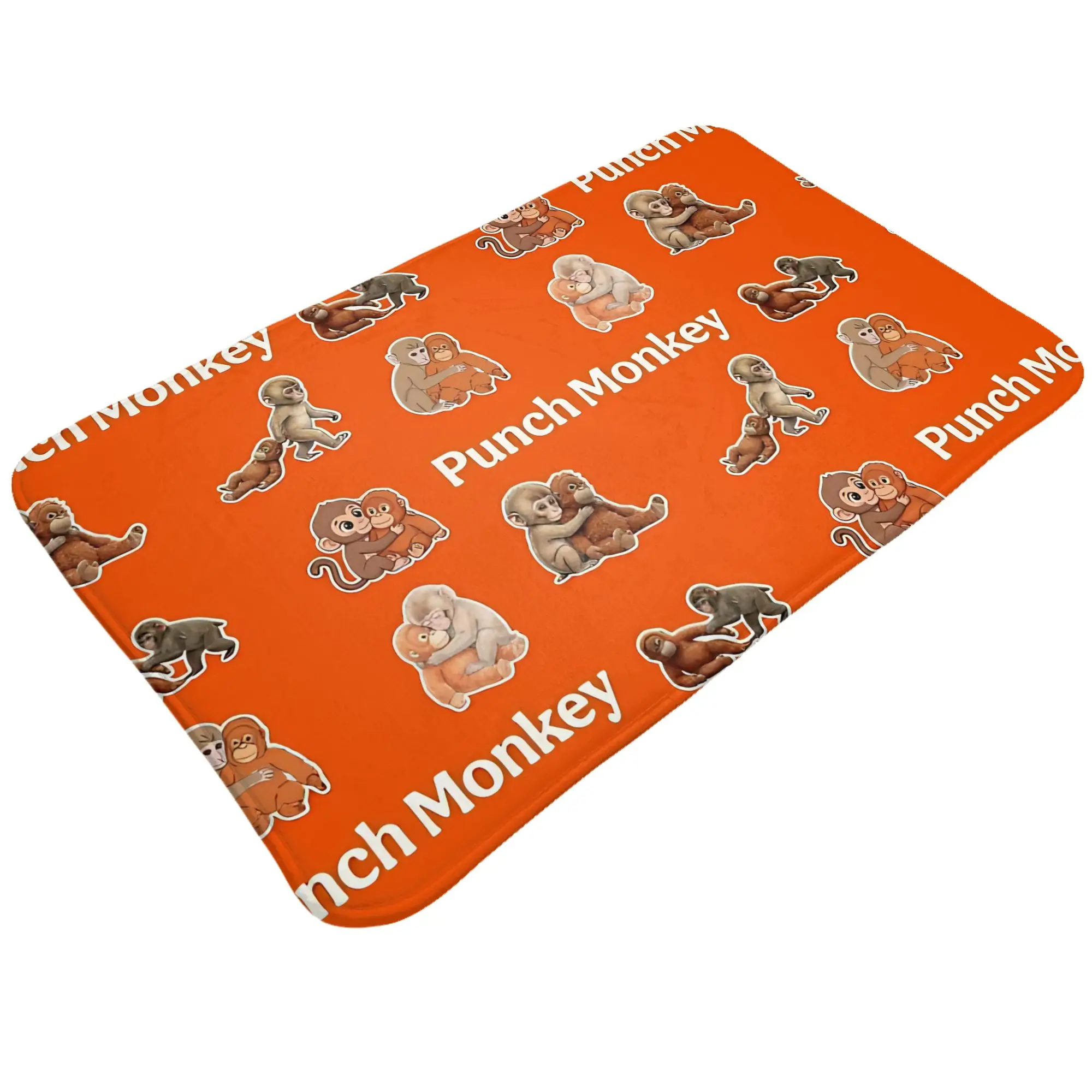 punch monkey  Decorations Bath Mat Punch Monkey Doormat Living Room Carpet Entrance Door Rug Home Decor