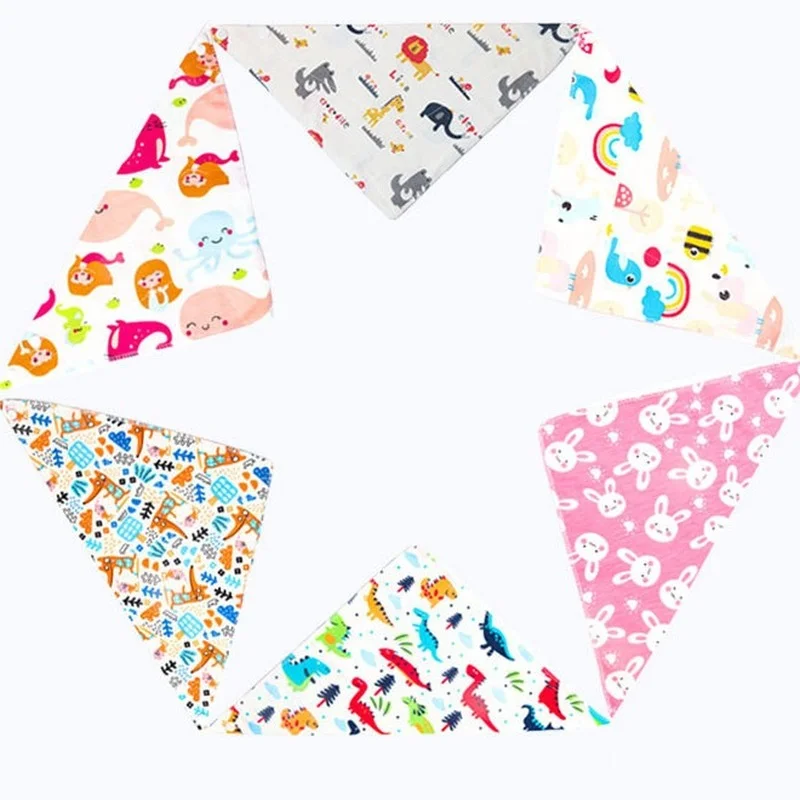 

1pcs Newborn Triangle Pure Cotton Bibs waterproof Cartoon Baby Boys Girls Baberos Bandana Bibs Slabber Absorbent Burp Cloth