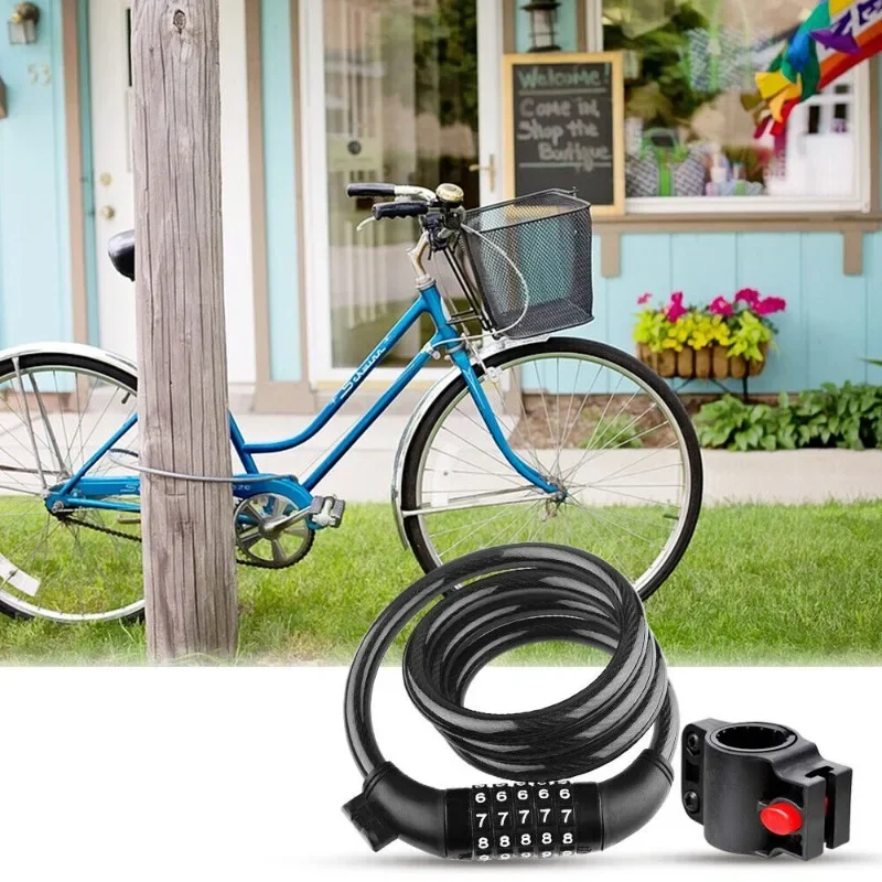 

Bicycle Password Lock Anti-theft Durable Steel 4/5-Digit Combination Mountain Bike Portable Universal Cycle Cable Code Lock