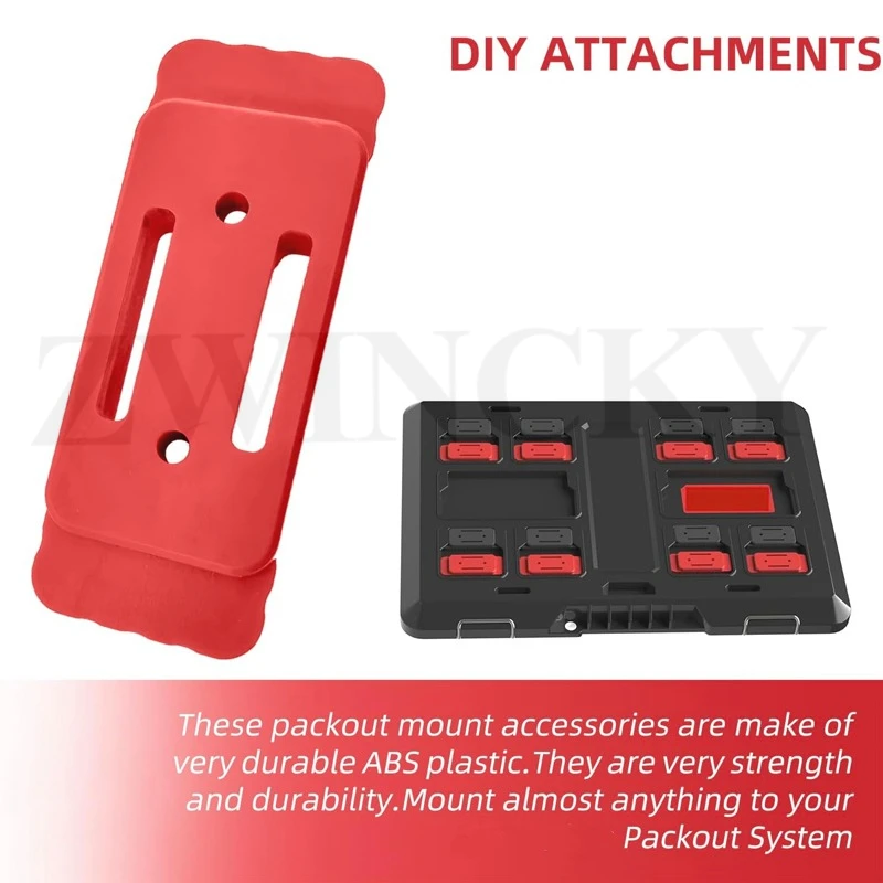 ZWINCKY Red Feet Mounting System for Milwaukee Heavy-Duty Mounting Feet Compatible for Milwaukee， Packout System
