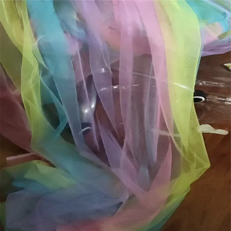 

1 Y Gradient Rainbow Tulle African Fabric DIY Baby Shower Tulle Skirt Tablecloth Chair Belt Wedding Christmas Party Decorations
