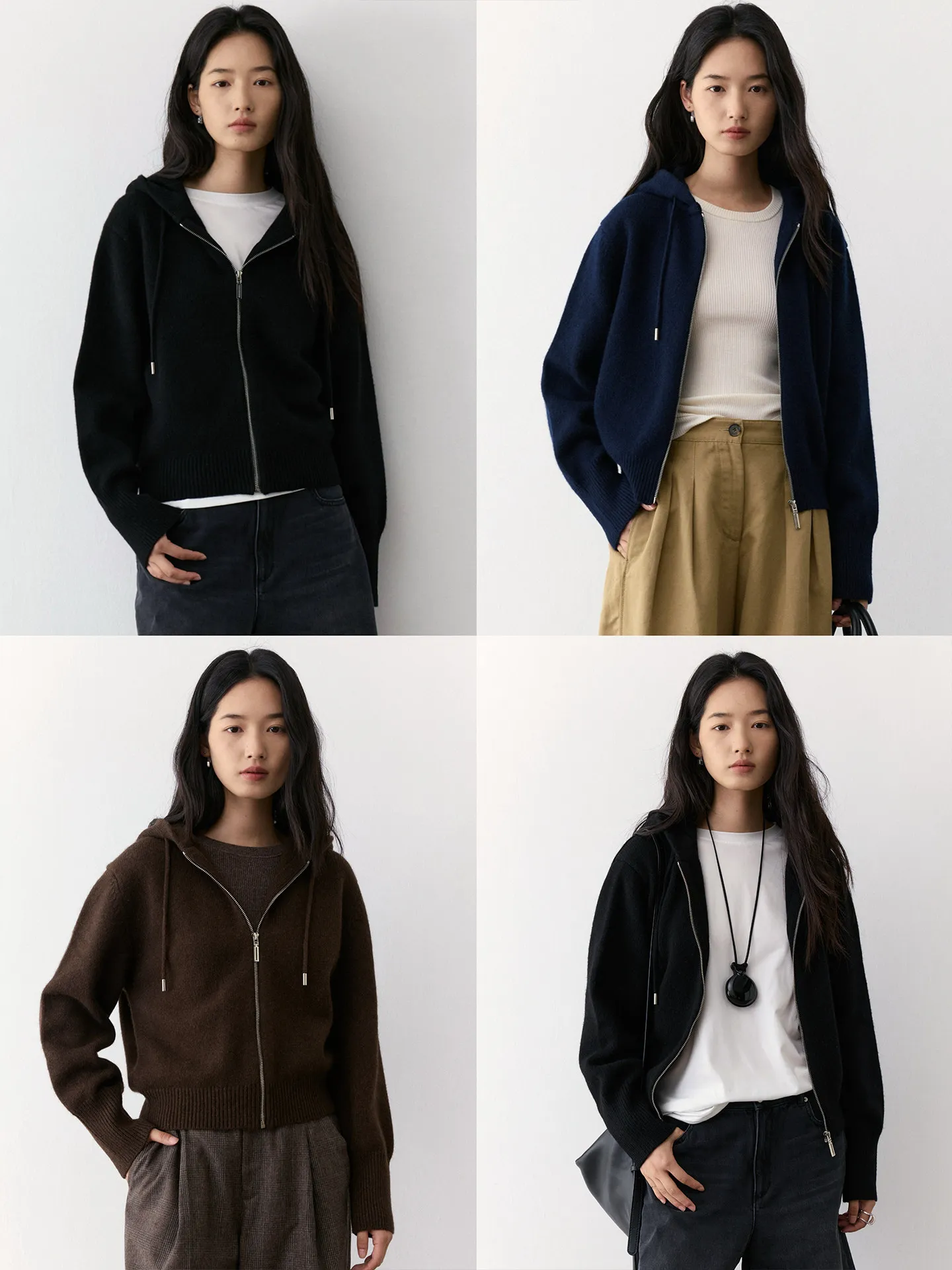 

Cleanfit Thickened and easy to take care of, Consinee custom-spun yak fleece zipper knitted sweater jacket