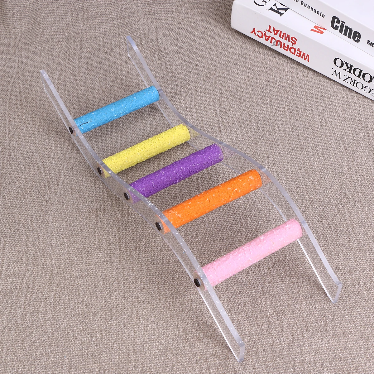 

Colorful Acrylic Pet Climbing Ladder Toy for Hamster Parrot Small Animals Durable Clean Odor Resistant