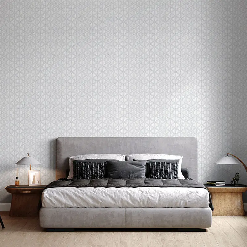 Home Decor Gray Lattice Wallpaper Nordic Living Room Decoration Geometric Shapes Wallpaper Tv Sofa Background Mural