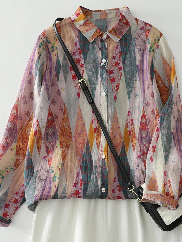 Artistic Style Loose Fit Lightweight Long Sleeve Women's Open Cardigan Sun Protection Shirt Breathable Comfortable Autumn Shirt