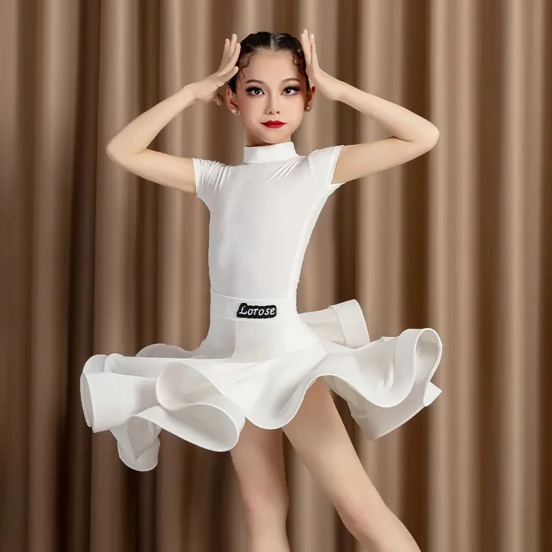 Child Ballroom Dance Competition Dresses Girls Velvet Salsa Tango Samba  Rumba Dance Latin Dress Kids Dance Clothes Performances - AliExpress  200000532