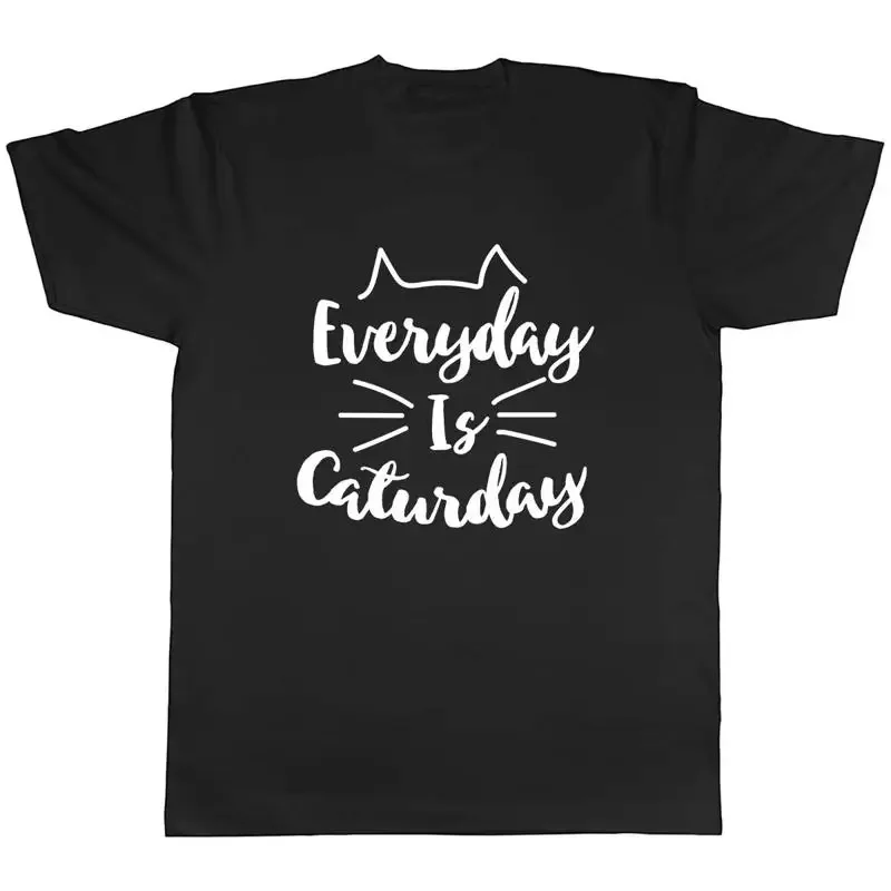 Everyday Is Caturday Cat Ears And Whiskers Mens Unisex T-Shirt Tee