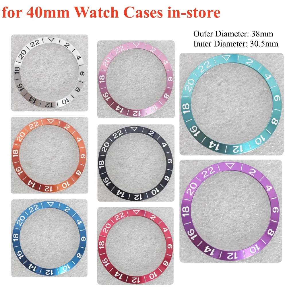 For 40mm Watch Cases in-store Bezel Circle Single-colour 2-22 Font Outer Diameter 38mm Inner Diameter 30.5mm Aluminium Bezel