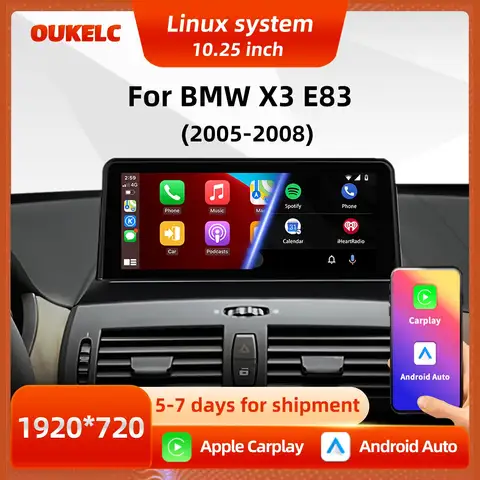 Carplay FOR BMW X3 E83 CCC Upgrade Multimedia Video Player Android Auto Wireless Car Play BT Stereo Display Monitor Touch Screen