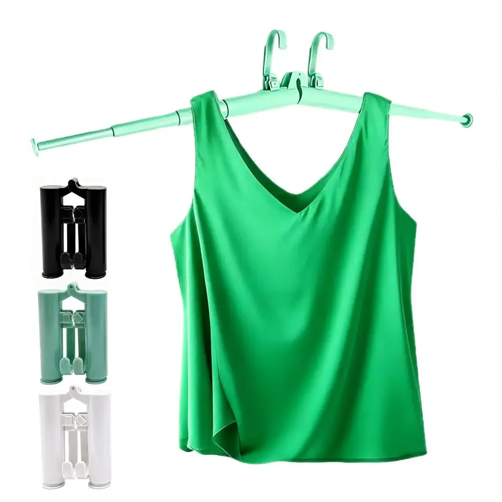 

Folding Clothes Hanger Compact Clothes Hanger Portable Telescopic Clothes Hanger with Double Rod Design for Compact for Travel