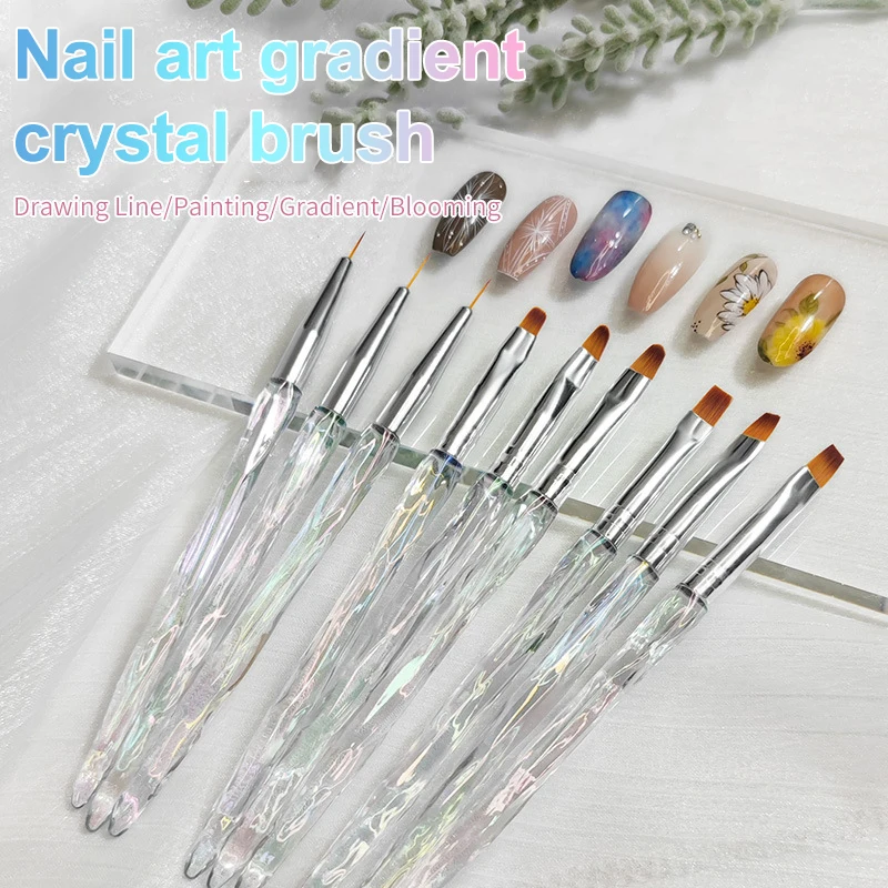 8 Pcs/Set Nail Art Brushes Set Tip Painting Gel Drawing Carving Dotting Pen Liner Acrylic Nail Tool Professional Nail Supply