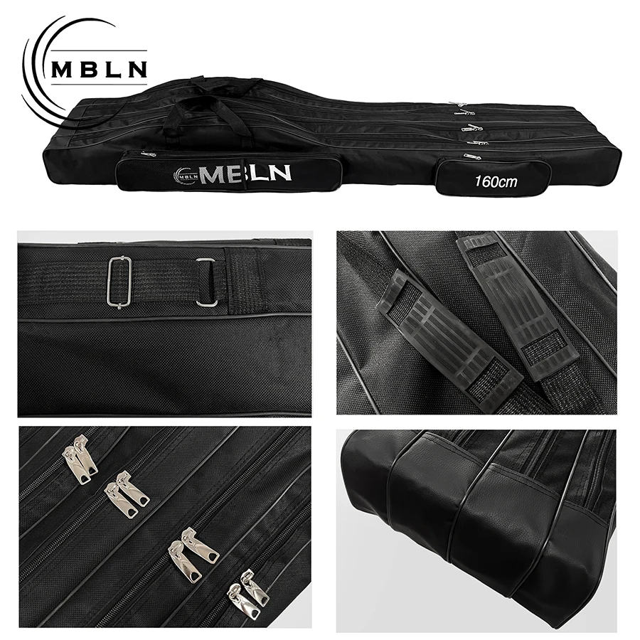 MBLN 160cm 4-Schicht Angeltasche Faltbare Multifunktionale Tragbare Angelruten-Tasche Angelruten-Rollen-Werkzeug-Aufbewahrungstasche – Detail 6