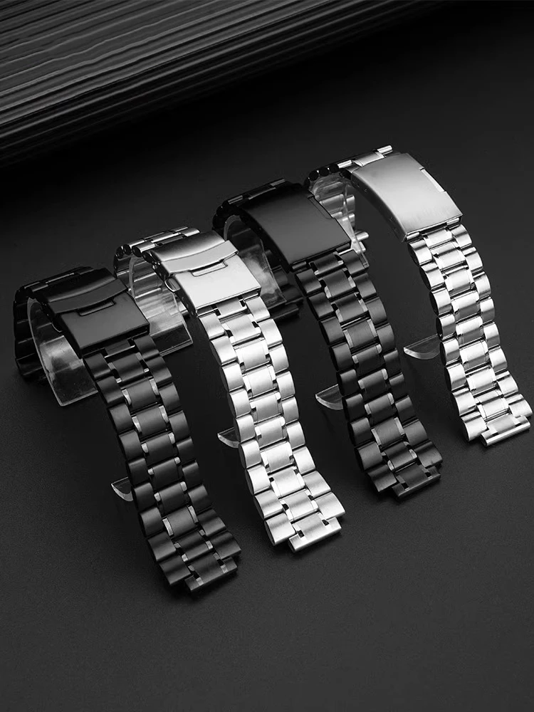 Solid stainless steel Watchband For Timex T2N720 T2N721 T2N739 watch strap silver black Bracelet 24*16mm Mtal Men watch band