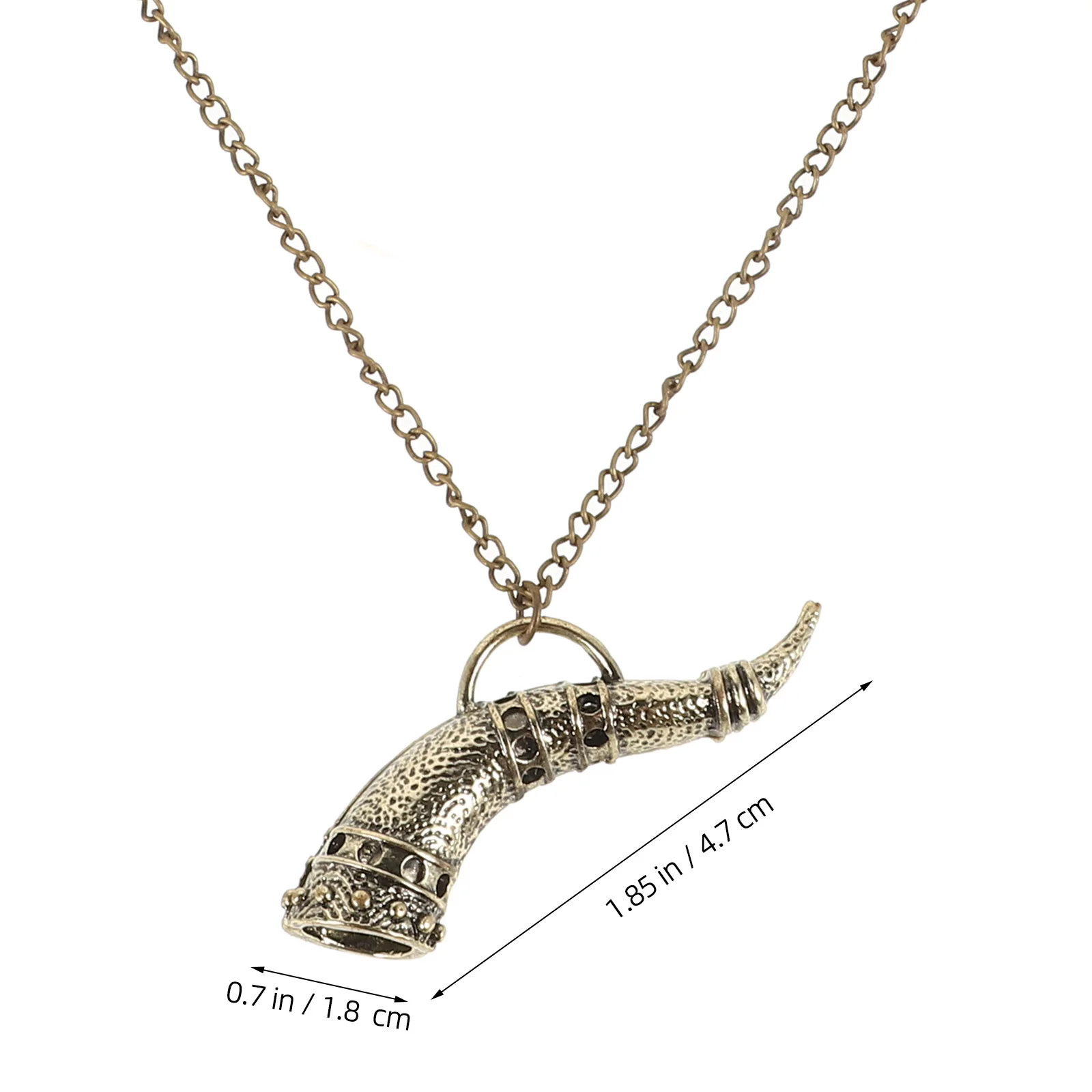 خمر الشمال القراصنة الثور القرن قلادة قلادة معدنية الشرير سلسلة عنق المذكر الإكسسوار للرجال الحيوان القرن مجوهرات