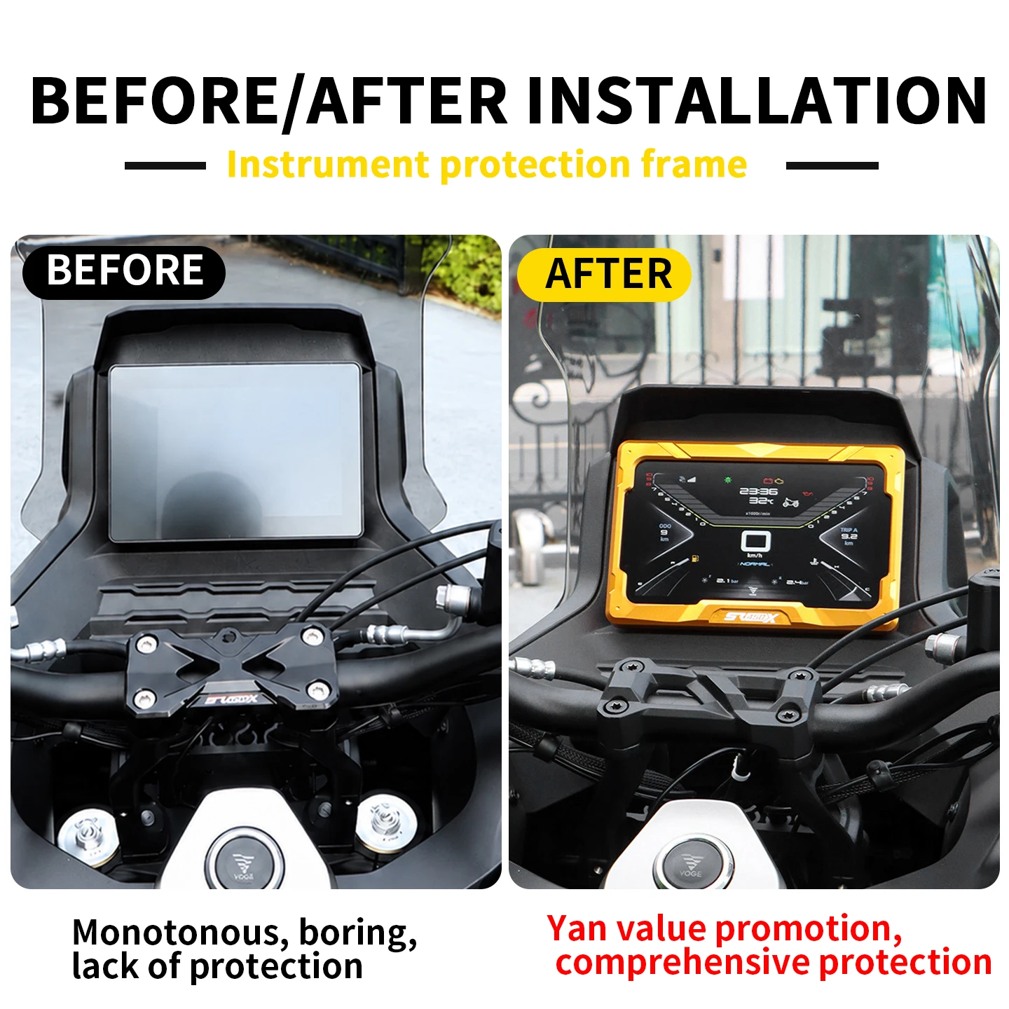 For Voge SR450x motorcycle Modified dashboard protection frame , decorative shell, LCD screen meter protection cover accessories