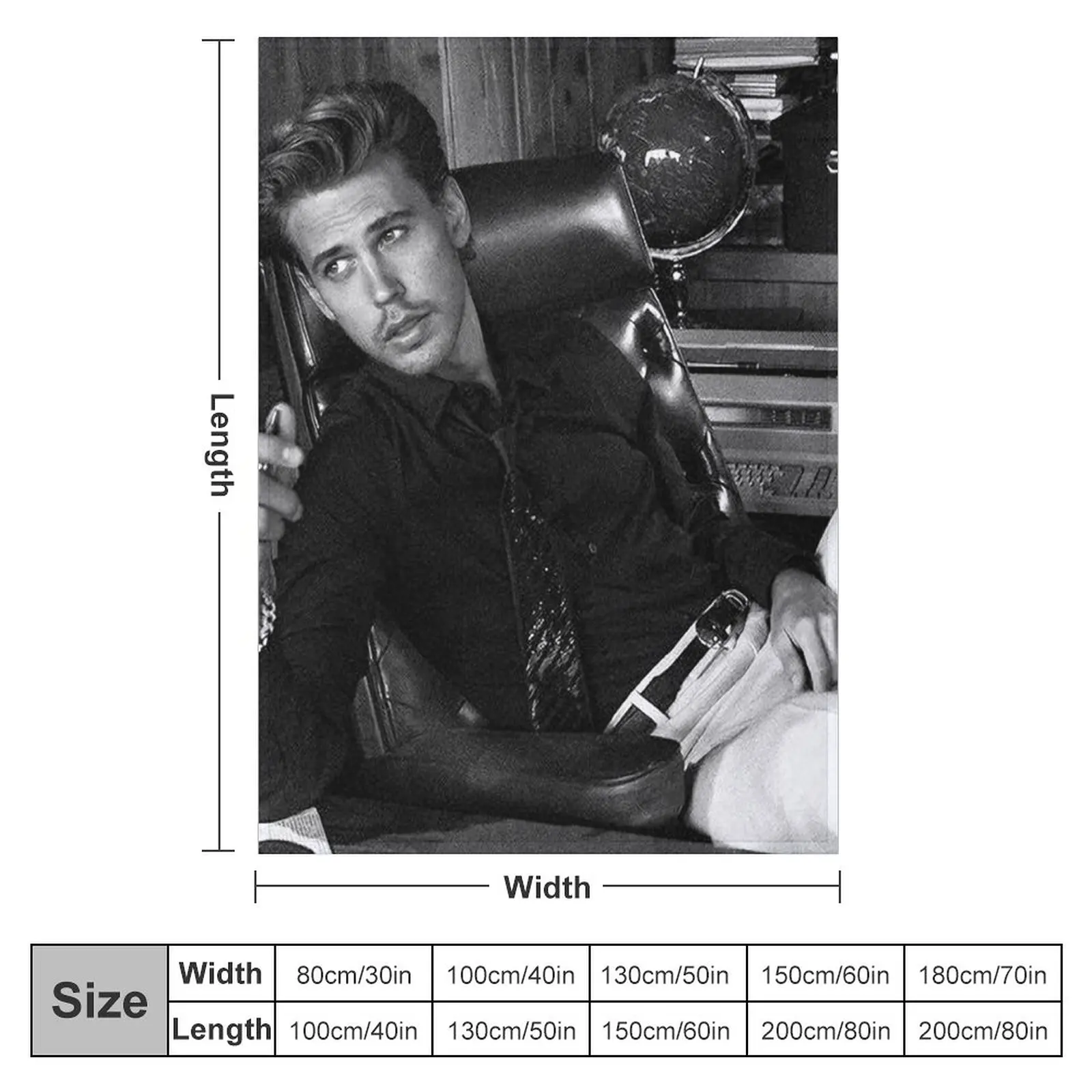 austin butler black and white Throw Blanket For Sofa Thin Multi-Purpose Sofa Throw Blanket