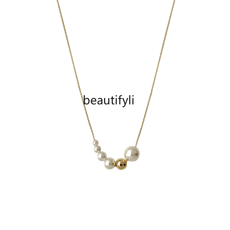 

Pearl necklace women's new light luxury niche collarbone chain high-end decorative temperament neck chain accessories