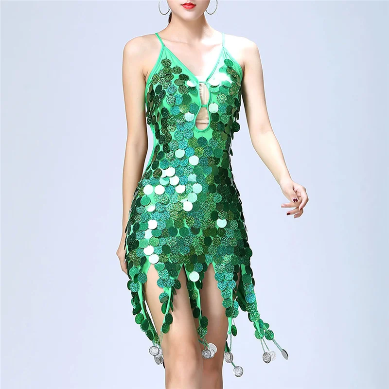 النساء الترتر شرابة اللاتينية فستان رقص العملات المهنية الرقص تنورة رومبا تشا تشا التانغو السامبا Dancewear الزي المرحلة زي