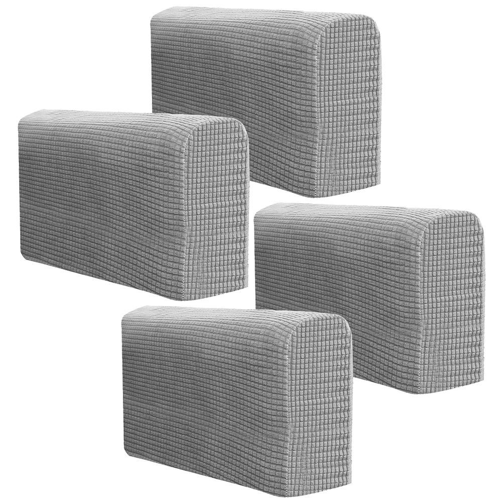 2 Pairs Sofa Armrest Covers Stretch Polyester Universal Couch Arm Protectors Elastic Cuffs For Home Office Durability Decor