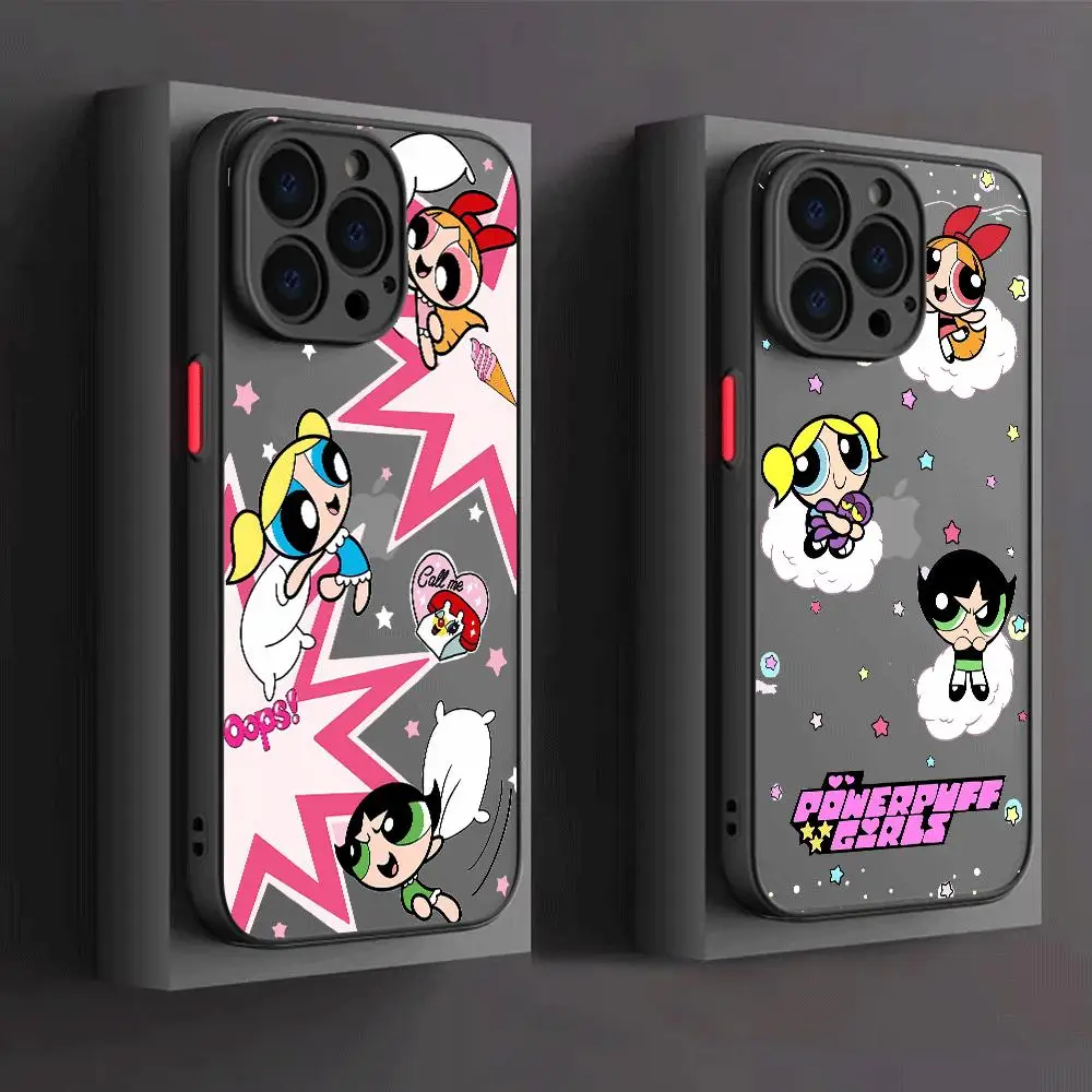 Süße Powerpuff Mädchen Handy hülle für Apple iPhone 15 Pro Se 13 12 Mini 11 Pro 7 6s xr xs x 8 plus