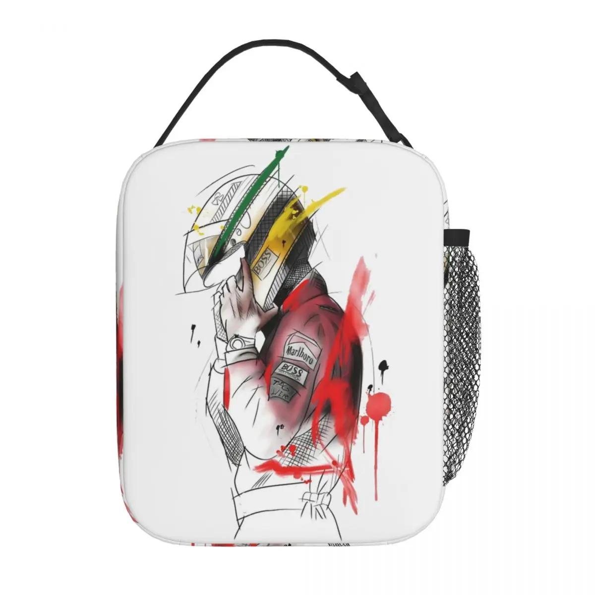 Ayrton Senna Insulated Lunch Bags Large Racing Meal Container Cooler Bag Lunch Box Tote School Picnic Food Bag