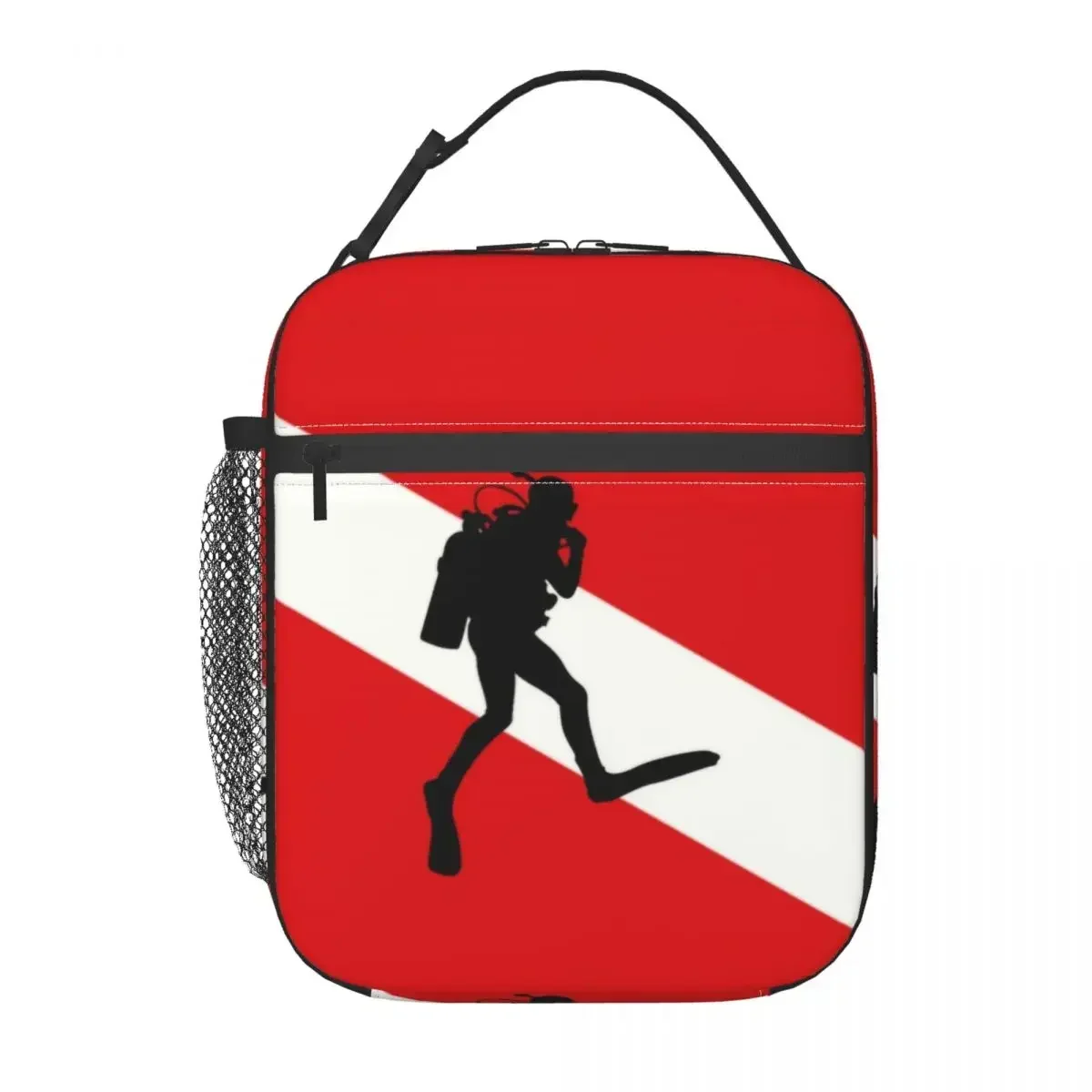Custom Bag Scuba Diver Flag Resuable Lunch Box For Women Multifunction Dive Diving Thermal Cooler Food Insulated Lunch Bag Offic