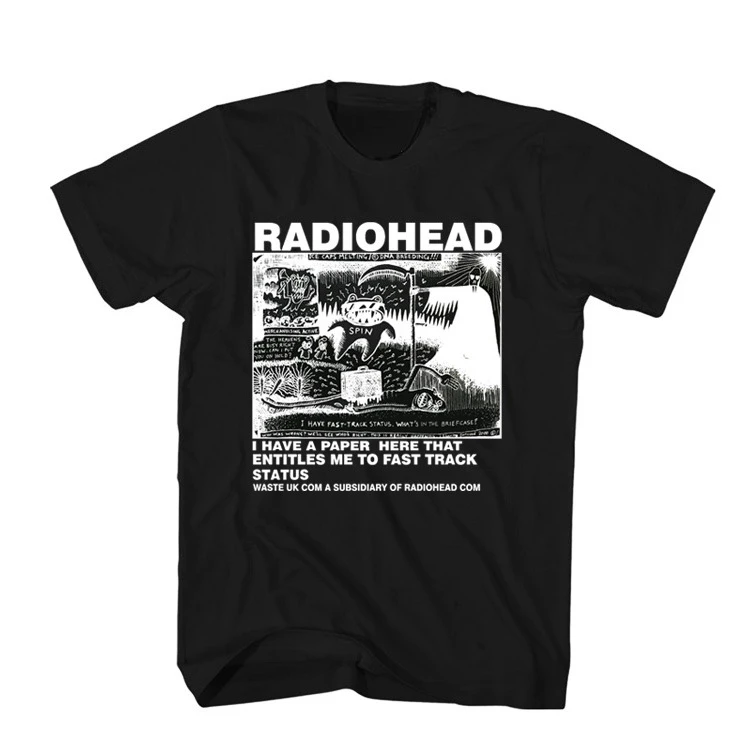 

New Radiohead Radiohead Rock Band Short Sleeve Heavy Cotton T-Shirt Comfortable and Breathable for Men and Women