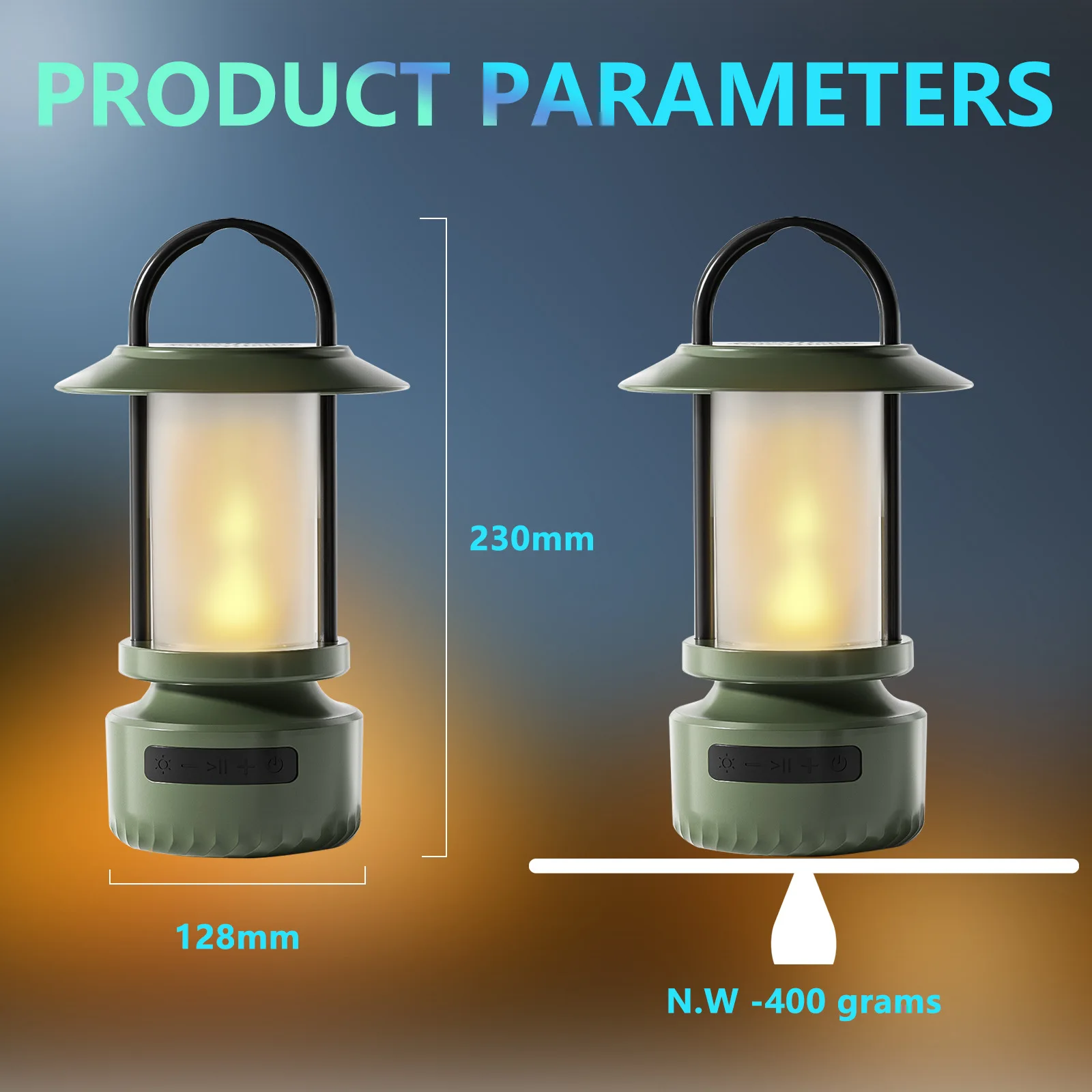 New Simulation Flame Lamp Colorful Camping Lamp Rechargeable Portable Outdoor Retro Charging Flame Lamp