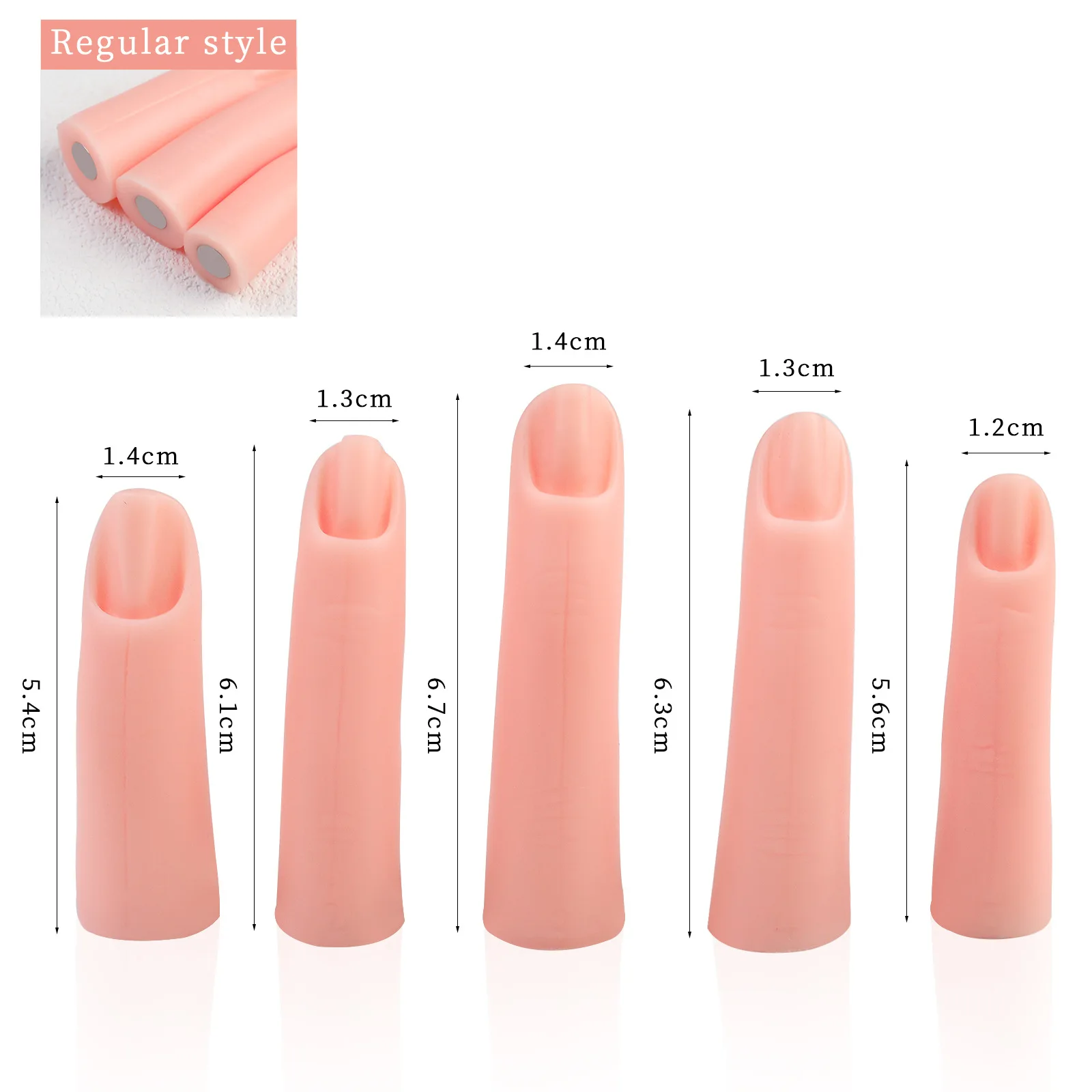 Imagen 6: Herramienta para práctica de uñas acrílicas, modelo de dedo de silicona con articulaciones y uñas postizas flexibles, accesorios de manicura DIY
