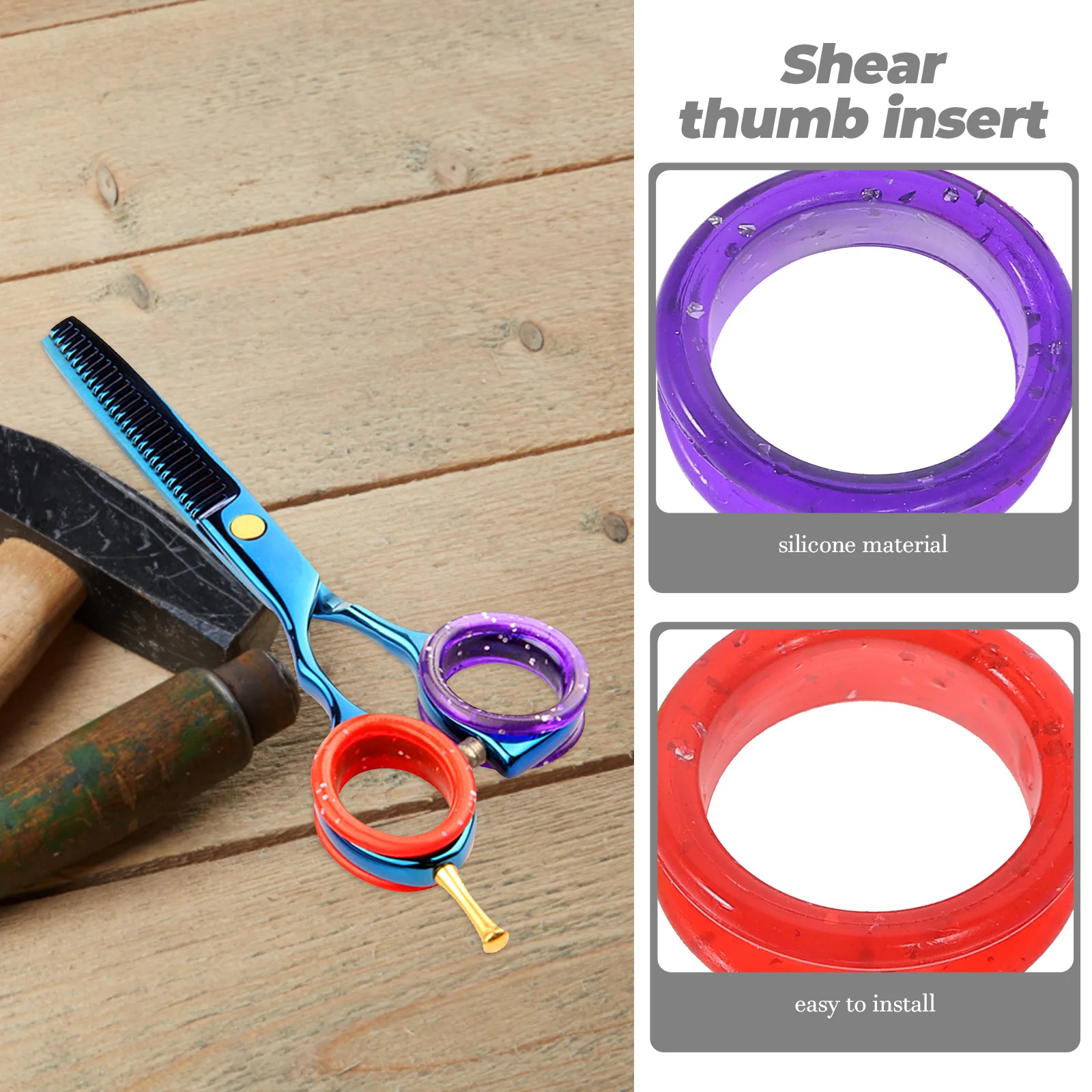 

20pcs Silicone Finger Rings For Hairdressing Scissors Non-Slip Grip Inserts Protective Thumb Ring Salon Grooming Tools