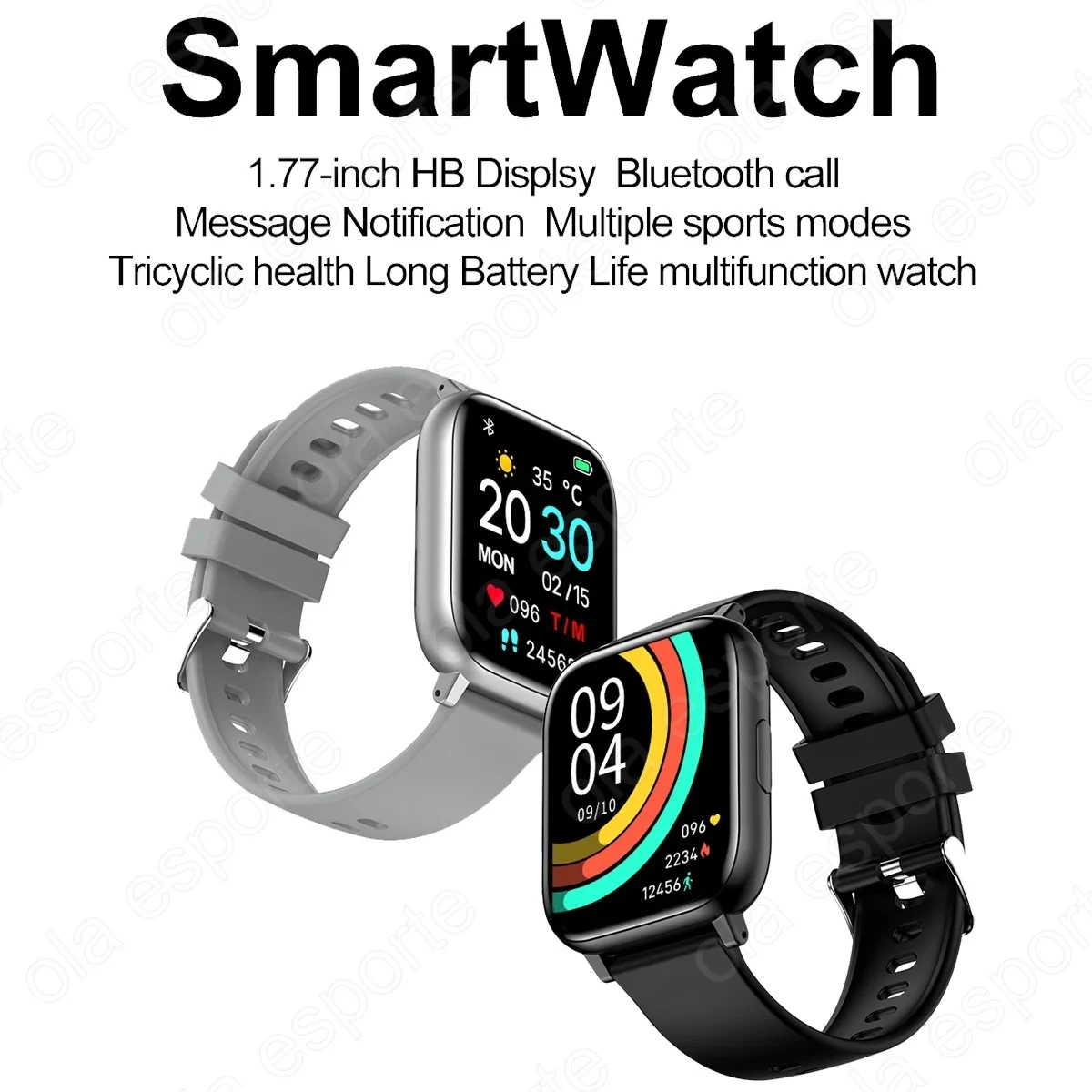 New 1.77 Inch Smart Watch Men Body Temperature Full Touch Sports Smartwatch Women Accurate Oxygen Health Monitor Clock Watches