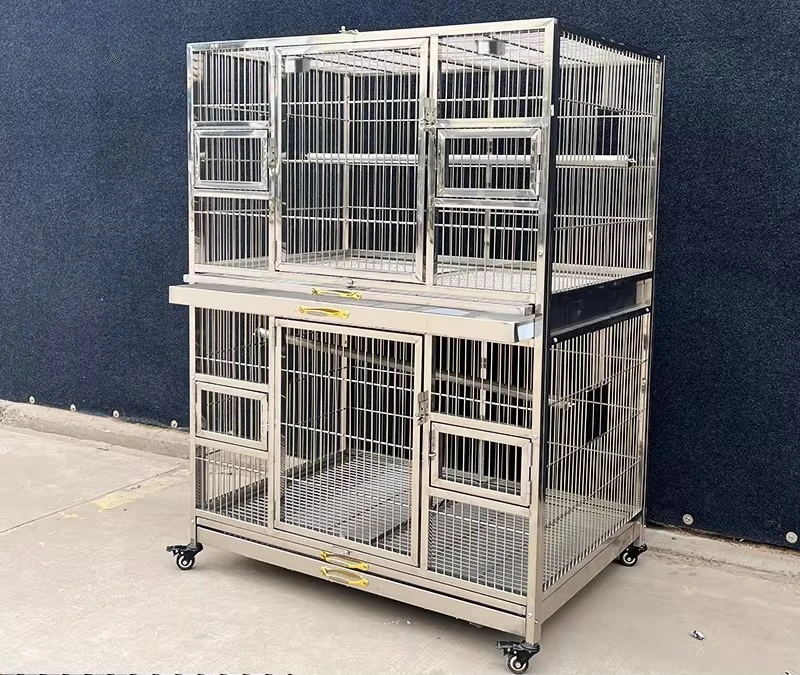 

Stainless steel 304 bird cage multi-layer luxury breeding vertical grid large parrot cage