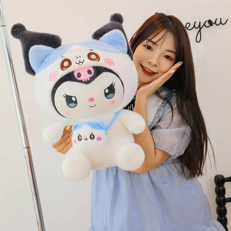 40CM Sanrio Pluche Gevulde Pop Leuke Rugzak Kuromi Pluche Kussen Kinderdoek Pop Verjaardagscadeau Kawaii Kamer Decoratie