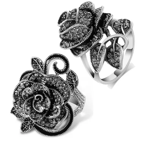 Кольцо с розой Ajojewel из цинкового сплава — изображение продукта