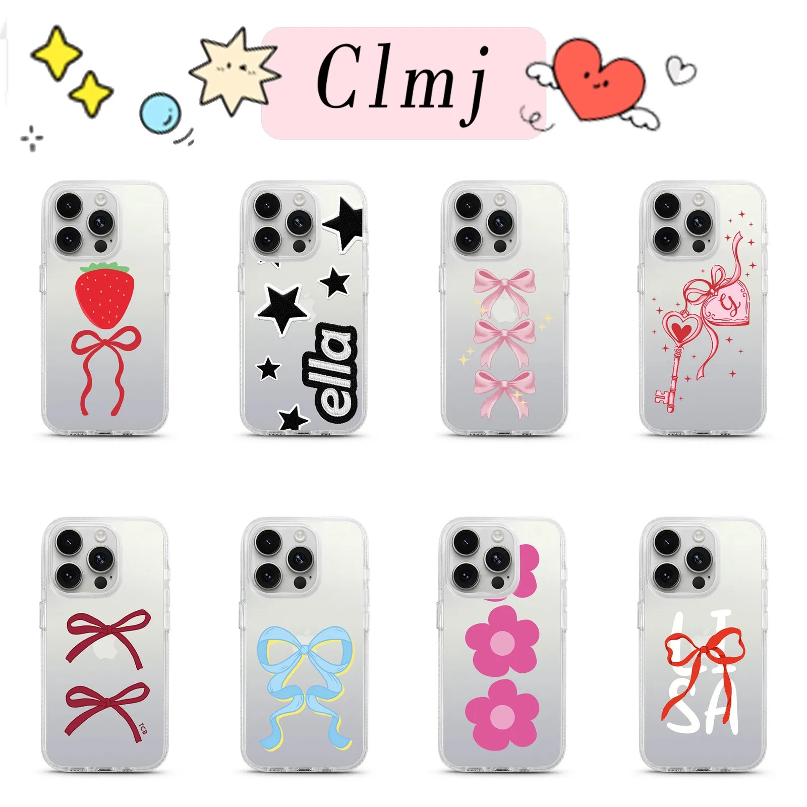 Cartoon Cute Bow Phone Case For Samsung Galaxy S26 S25 S24 S23 S22 S21 S20 FE Note20 Edge Plus Ultra Lite 5G Clear Cover