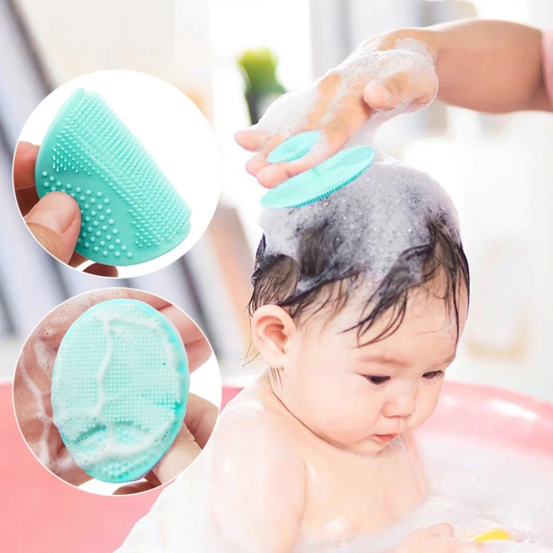 Soft Silicone Face Massager Facial Cleansing Brush Baby Shampoo Brush Baby Bath Brush Soft Hair Round Shampoo Comb For Women Man