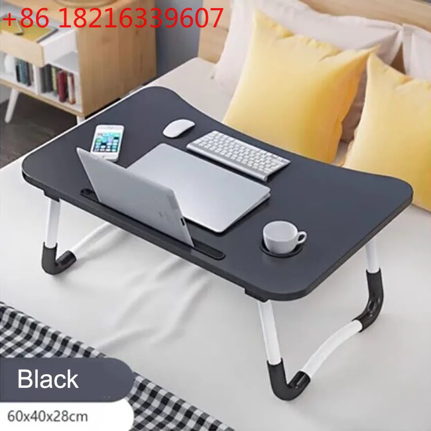 60 x 40 x 28cm Bed Desk With Card Slot Cup Holder Foldable Laptop Computer Table Notebook Stand Bed Sofa Small Study Table