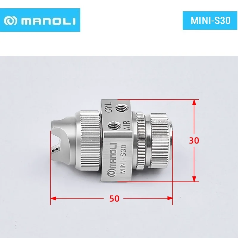 MANOLI MINI-S30 مسدس رش أوتوماتيكي من الفولاذ المقاوم للصدأ ذو ضغط الهواء المنخفض، وكلاء إطلاق، ونقل المياه الإلكترونية، وزيت مضاد لبصمات الأصابع