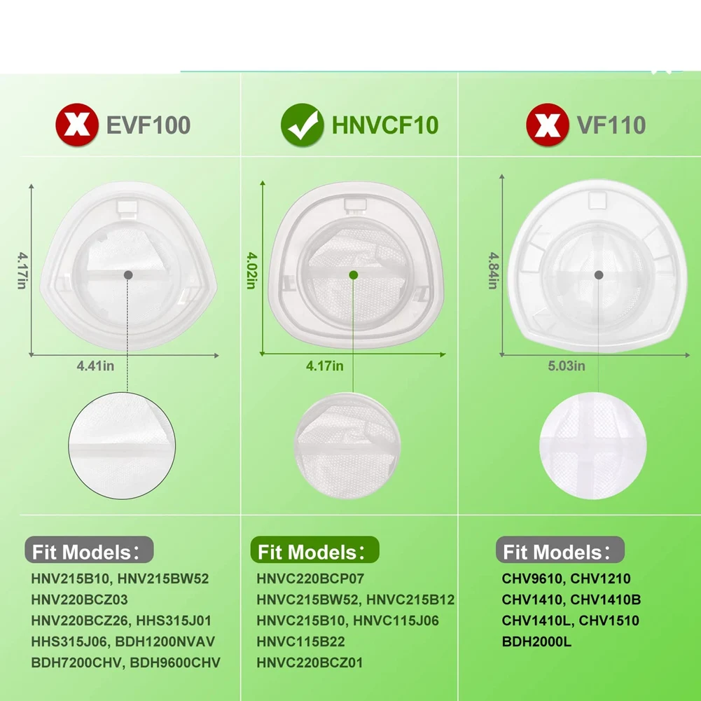 ABHU HEPA Filter Replacement Vacuum Cleaner Accessories For Black Decker HNVCF10 HNVC220BCZ01