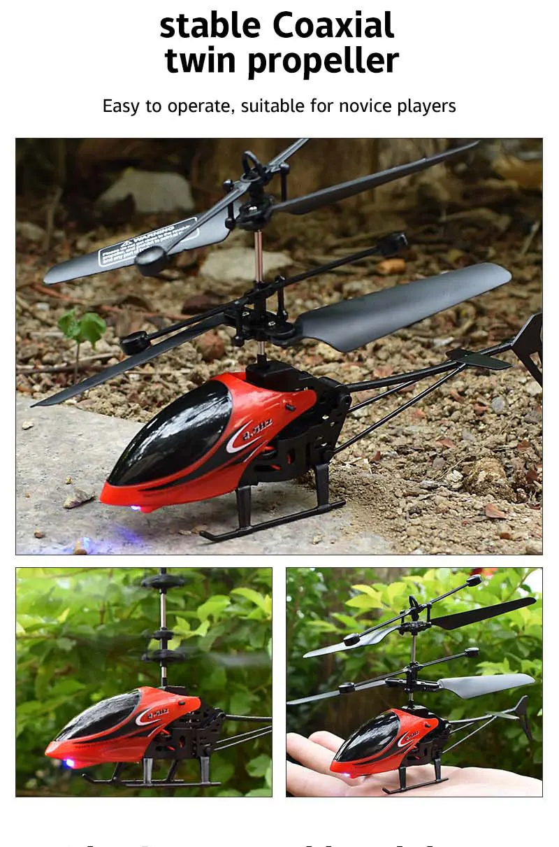 طائرة هليكوبتر كهربائية RC مع ضوء - طائرة تحكم عن بعد لعبة طائرة تحلق داخلية وخارجية هدية نموذج لعبة